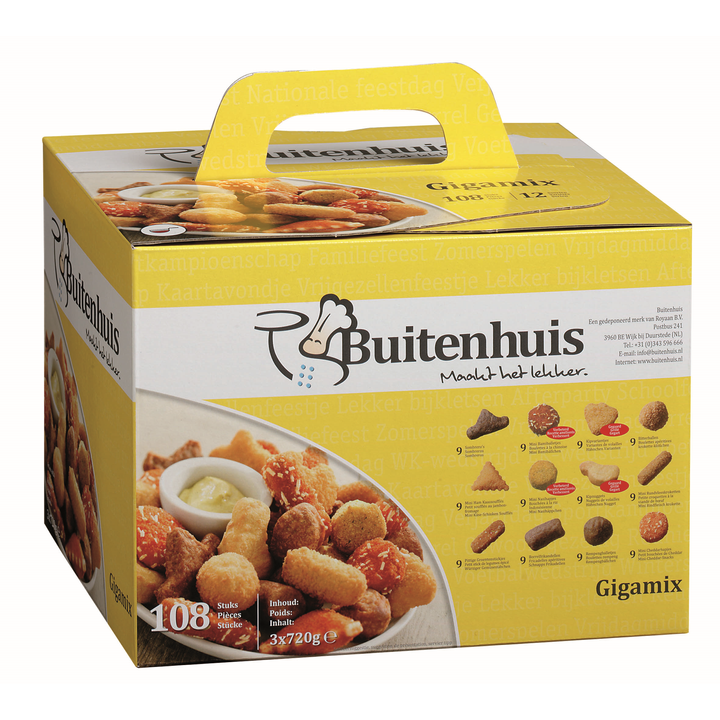 Buitenhuis mini snacks gigamix - 108 stuks